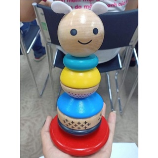 Lật đật thỏ bằng gỗ quà merries nhiều màu sắc