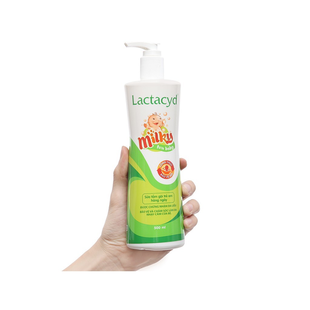 [Sale Sốc] Sữa tắm Lactacyd Milky, sữa tắm gội cho bé chai 250ml - 500ml