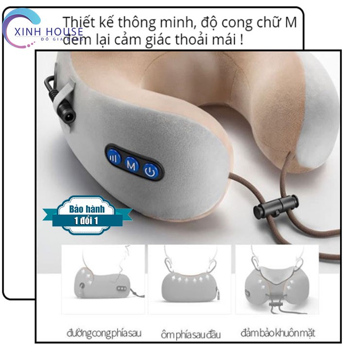 Gối massage cổ chữ U - Hỗ trợ massaga cổ vai gáy hiệu quả