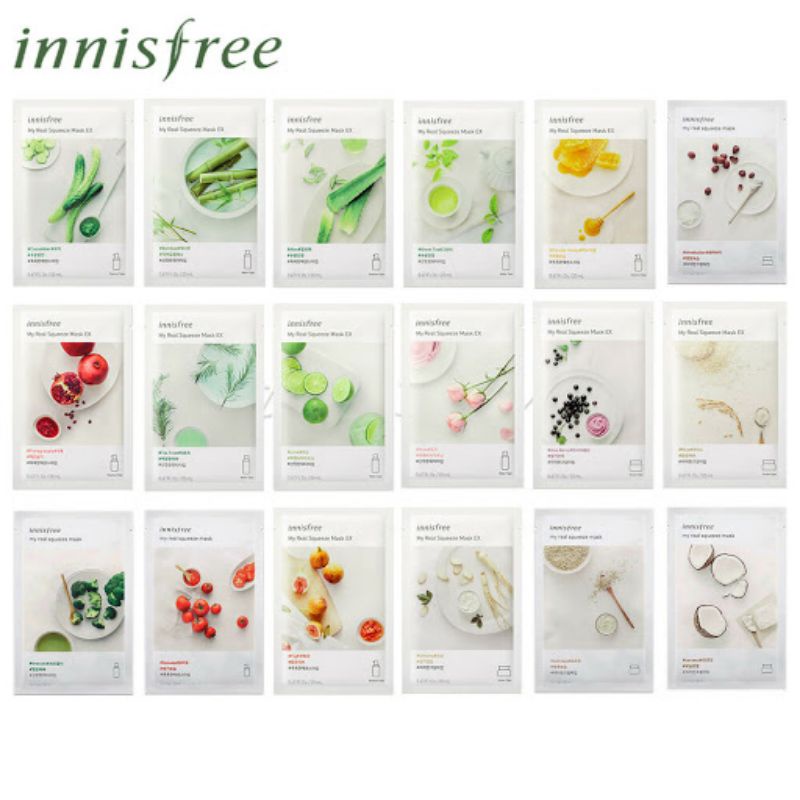 Mặt Nạ Innissfree _ Mặt Nạ My Real Squeez Mask (Lẻ Miếng 18 vị)