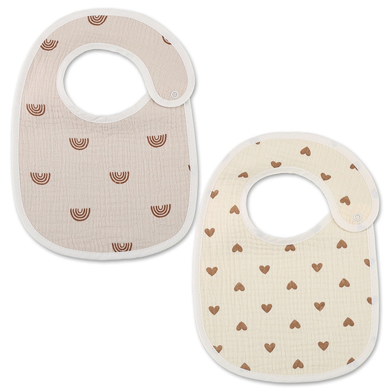 Set 2 Yếm Ăn Cotton Chống Thấm Nước Dành Cho Các Bé