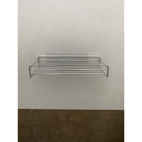 Kệ Góc, Kệ Hình Chữ Nhật Bằng Inox Không Gỉ Dán Tường Chắc Chắn Đựng Đồ Bếp, Phòng Tắm (Kèm Miếng Dán)