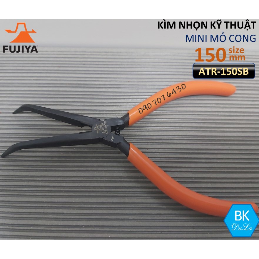 Kìm nhọn kỹ thuật MINI mỏ cong 150mm Fujiya Nhật Bản ATR-150SB Kềm cắt dây thép đồng