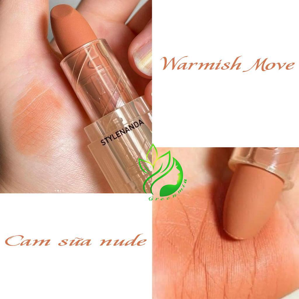 Son Môi 3CE Thỏi Soft Matte Lipstick Warmish Move Màu Cam Nude Mềm Mại Quyến Rũ