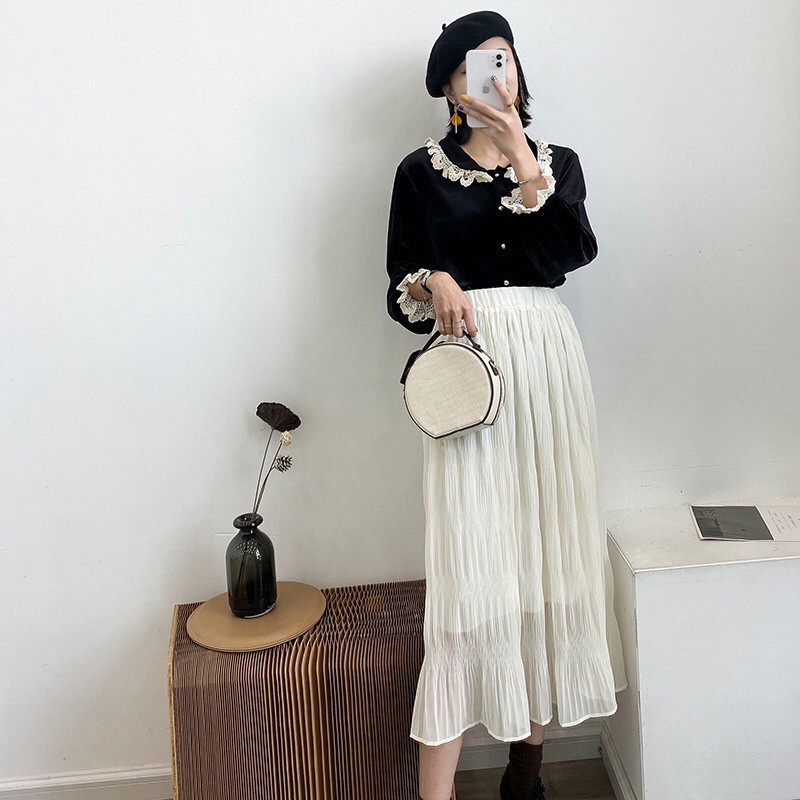 Chân váy voan nhăn Hàn quốc chất đẹp Quảng Châu - FREE SHIP | BigBuy360 - bigbuy360.vn