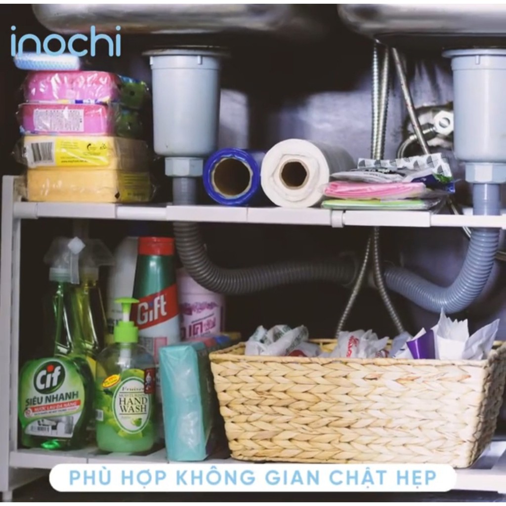 Kệ gầm bếp đa năng -kệ gầm bếp thông minh Tokyo INOCHI tiện lợi dành cho nhà bếp nhà tắm nhà bếp