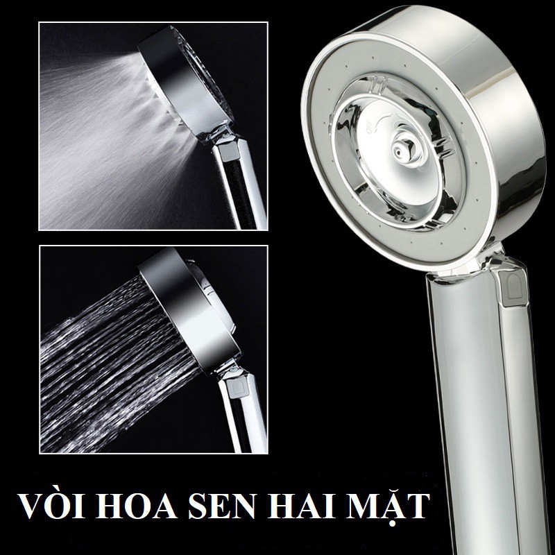 Vòi sen tăng áp 2 mặt [ loại to có chế độ xịt bọt sữa tắm ]- Tay sen tăng áp siêu mạnh- Vòi hoa sen xịt bọt sữa tắm