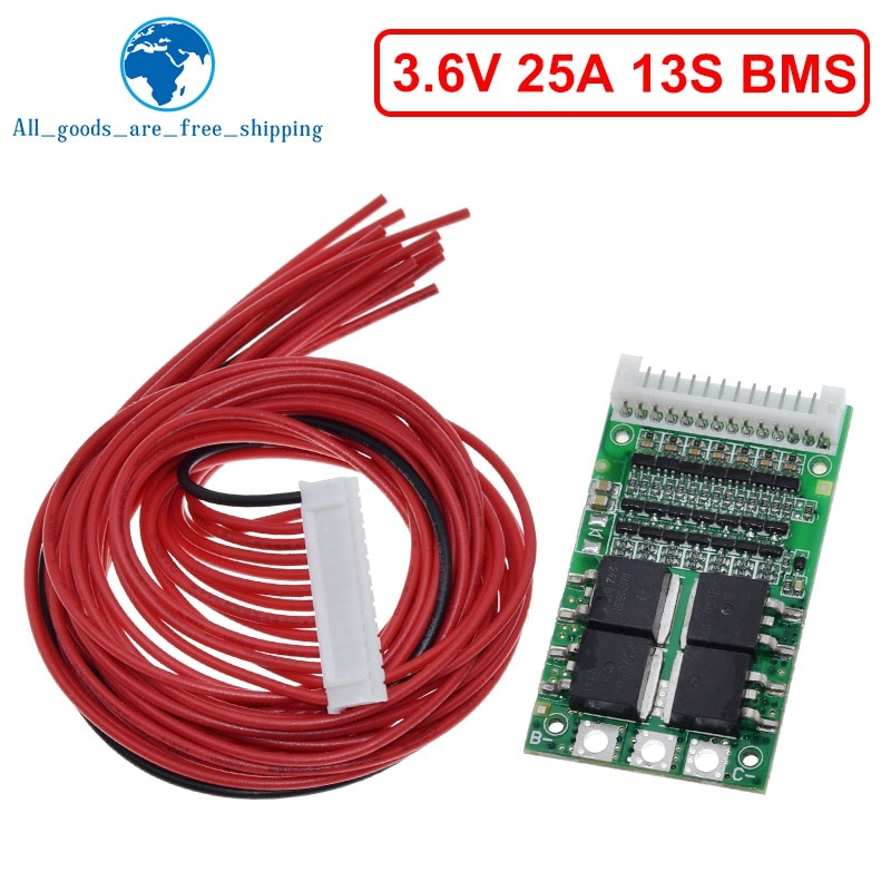 Bảng Mạch Bảo Vệ Pin Lithium Bms 6s 7s 8s 9s 10s 11s 12s 13s 3.6v 4.2v 25a 18650 Pcb Pcm