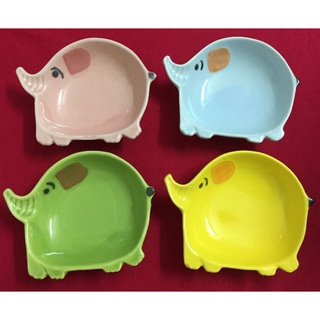 Đĩa gốm sứ hình voi 11cm x 9cm