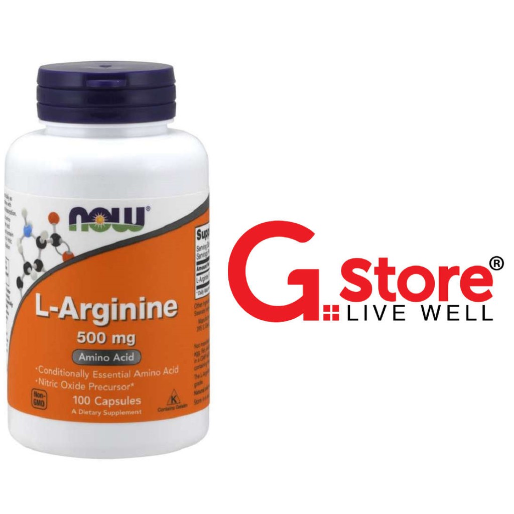 Thực Phẩm Bổ Sung Axit Amin Hỗ Trợ Chức Năng Gan, Tăng Cường Lưu Lượng Máu NOW L- ARGININE 500MG (100 Viên)