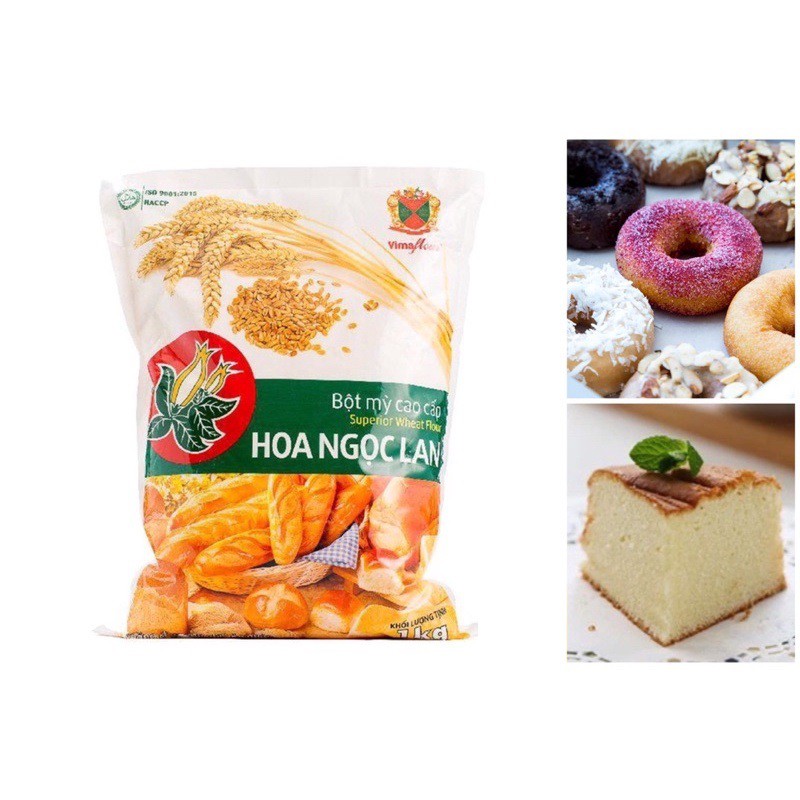 Bột mì cao cấp Hoa Ngọc Lan, bột mỳ đa dụng gói 1kg sử dụng làm các loại bánh rán, bánh mì, bánh quẩy