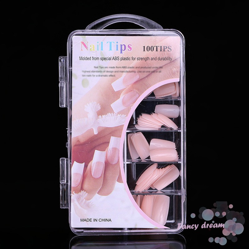 Hộp 100 móng giả trơn tập sơn