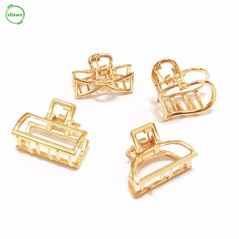 CF Simple Heart Hollow Alloy Hairpin Geometric Hair Clips