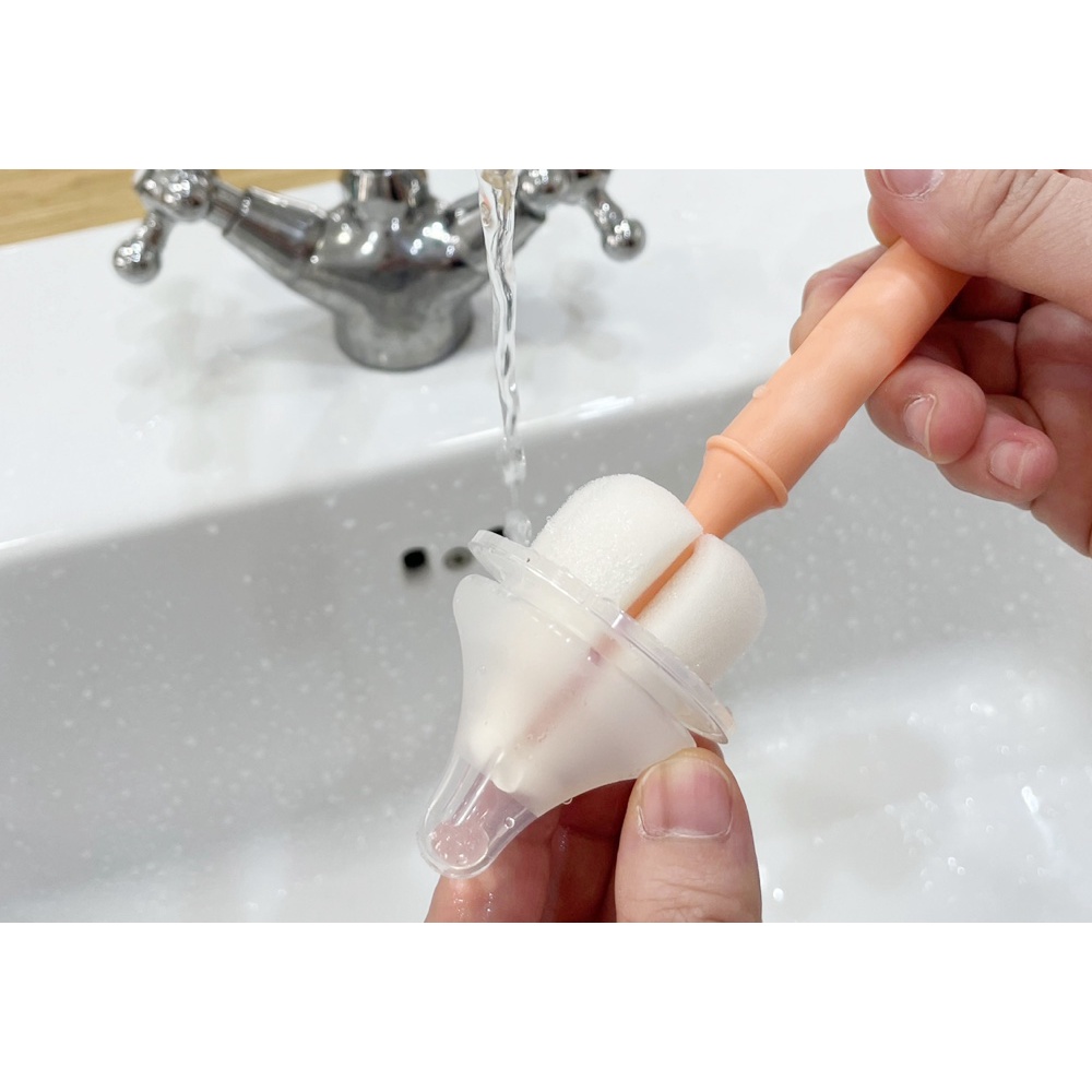 Cọ Rửa Bình Sữa/Núm Ti Loại Dài Có Nắp Hibee Mongri - Màu Sunshine