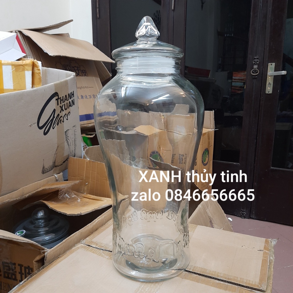 Bình thủy tinh Chân mây ngâm sâm, nấm, hoa quả -  Dung tích 15 lít