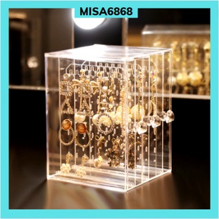 Tủ treo bông tai, trang sức trong suốt 3 ngăn