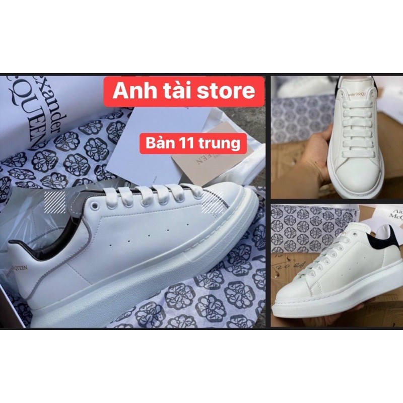 (Bản zep một một trung⚡️Tặng ful bok + tất +quà ⚡️) Giày thể thao,sneakers MC nam,nữ trắng gót nhung đen,phản quang G119