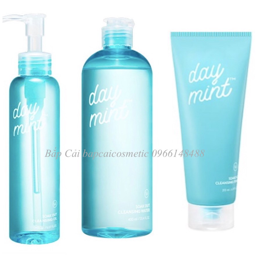 MBC Dòng làm sạch mặt Missha Mintday Soak: nước tẩy trang, dầu tẩy trang, sữa rửa mặt da dầu