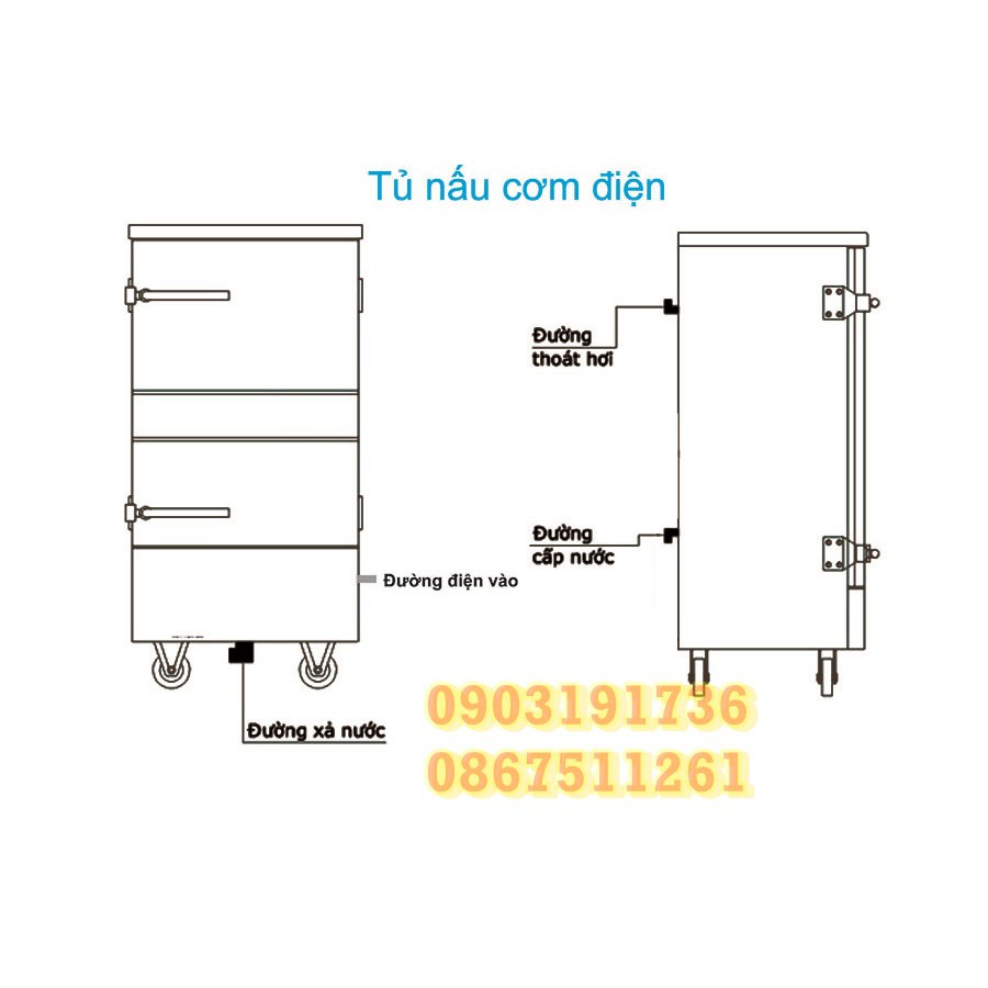 Tủ nấu cơm công nghiệp 6 khay điện, tủ hấp bánh bao Giá cực Rẻ