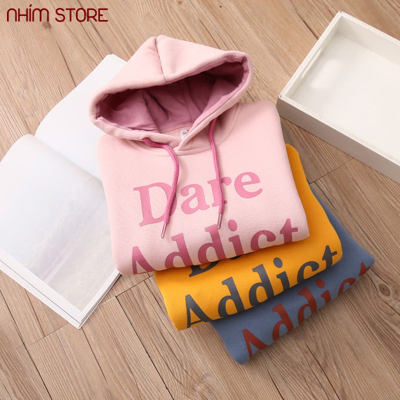 Áo hoodie dare mũ 2 lớp thời trang cho mẹ &amp; bé từ 15-55kg áo khoác trẻ em DARE