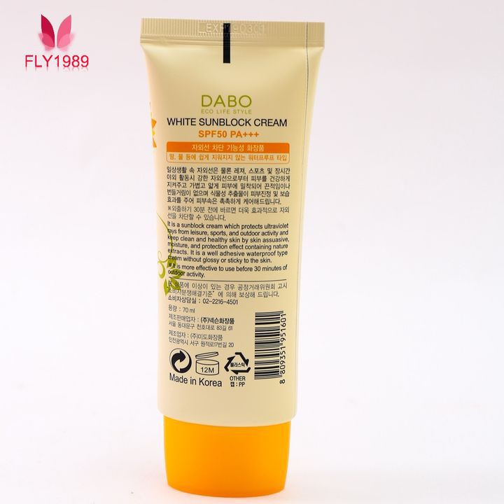 Kem chống nắng dưỡng trắng da Dabo White Sunblock 70ml