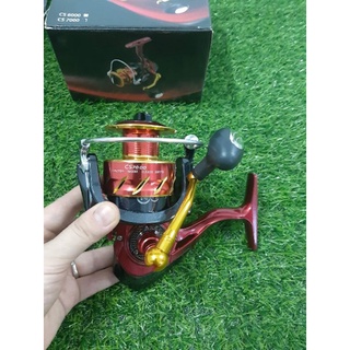 Máy câu cá deukio cs đỏ, máy kim loại deukio cs2000-7000 dùng câu lure câu lăng xê