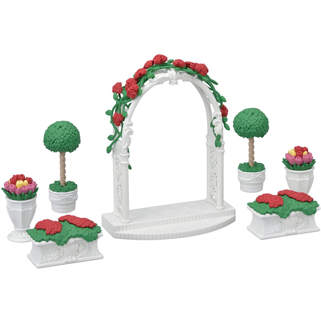 Sylvanian Families Calico Critters Town Cổng Chào Vườn Hoa Floral Garden Set