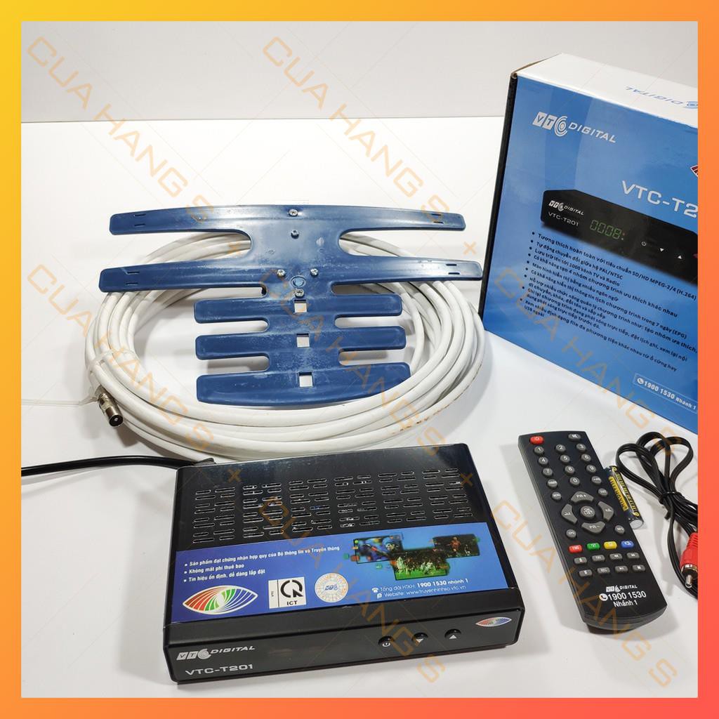 Đầu thu kỹ thuật số DVB T2 VTC T201 tặng Anten xanh 15m miễn phí truyền hình số mặt đất