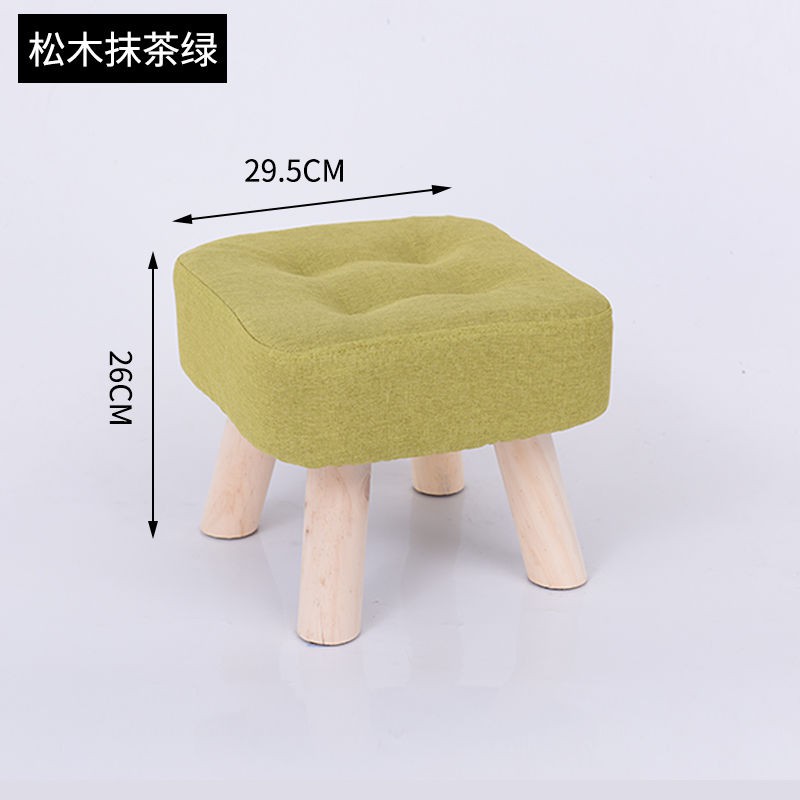 Gỗ rắn chắc ghế đẩu nhỏ thời trang gia dụng người lớn ngồi xuyên qua phòng khách sofa thấp vải sáng tạo băng