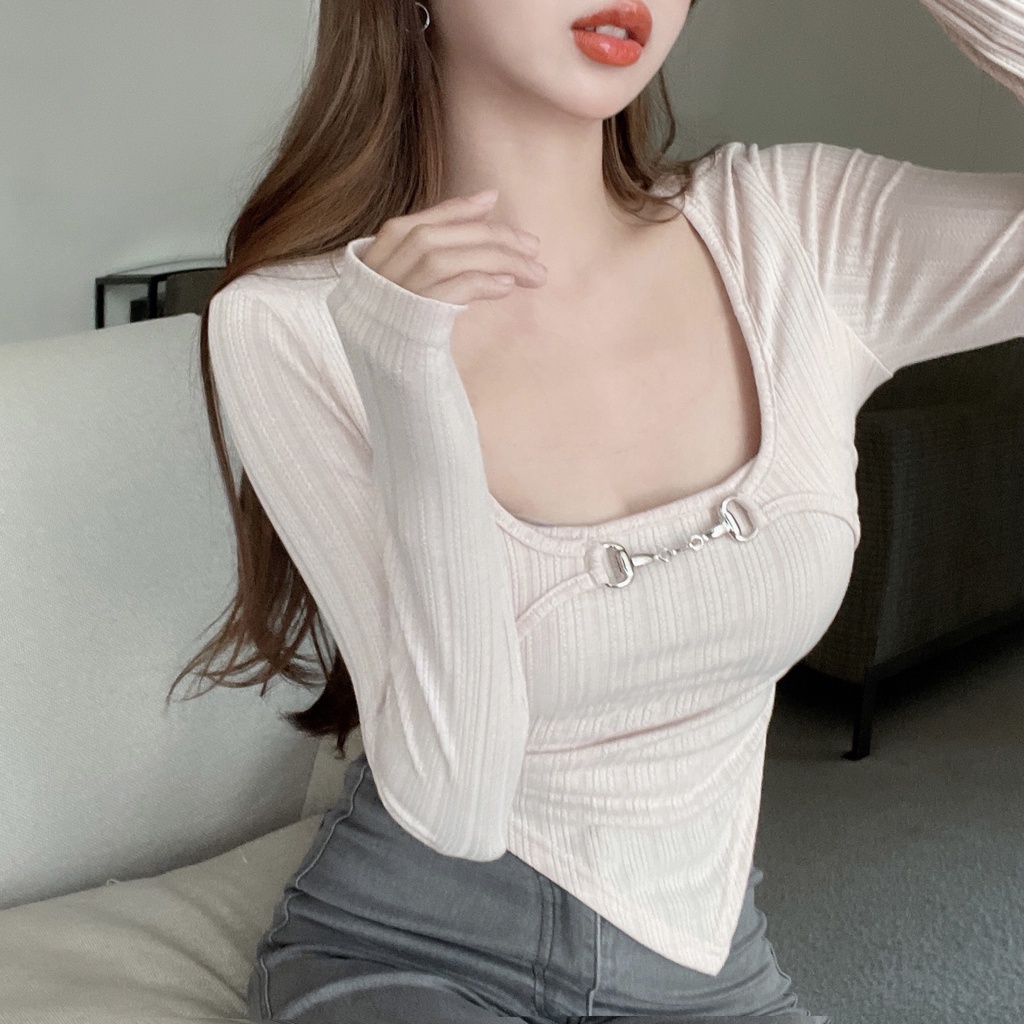 Porozi  Áo sweater nữ  tay dài màu sắc đơn giản thời trang