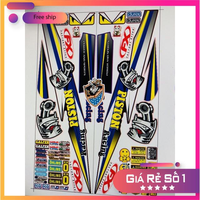 ( Quí khách vui lòng mang ra tiệm cho thợ dán ) xe Elegant pittong xanh đen