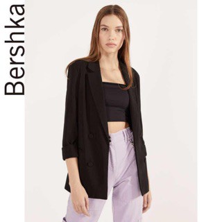 [CÓ VIDEO] Áo khoác vest nữ dáng blazer Bershka màu đen thời trang công sở cao cấp , Fula