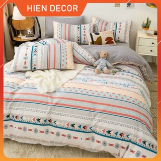 Bộ chăn ga gối Cotton Poly họa tiết Thổ Cẩm phong cách Hàn Quốc