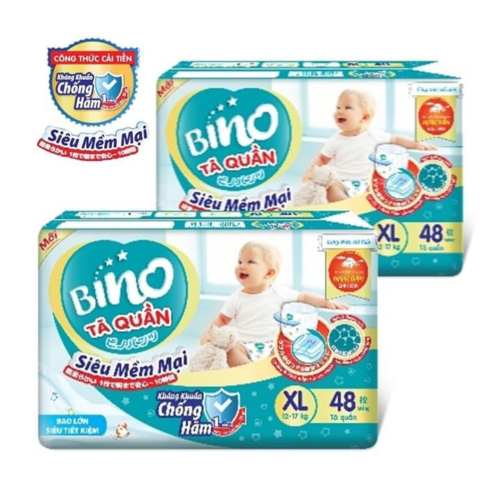 Bán Sỉ Tã Quần Nhật Bino Cao Cấp Chóng Hâm Kháng Khuẩn M60 , L54 , XL48 , XXL44 MMS