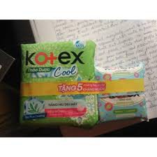 Combo 8 gói Băng vệ sinh Kotex thảo dược cool không cánh tặng 5 miếng hàng ngày kháng khuẩn