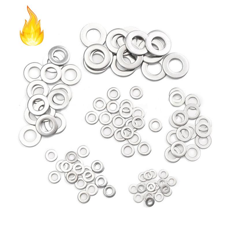 Bộ 105 Vòng Đệm Phẳng Bằng Thép Không Gỉ 304 M3 M4 M5 M6 M8 M10 Dùng Để Sửa Chữa Ốc Ví