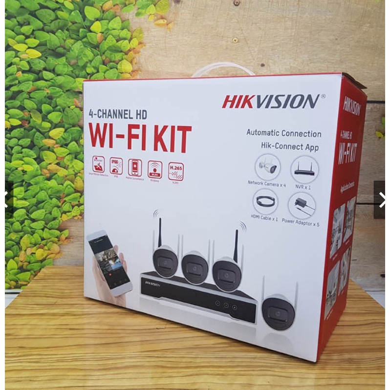 Bộ kit 4 Camera wifi và 1 đầu ghi IP thân trụ 2MP HIKVISION NK42W0H(D), không dây, có mic (chính hãng Hikvision VN) | BigBuy360 - bigbuy360.vn