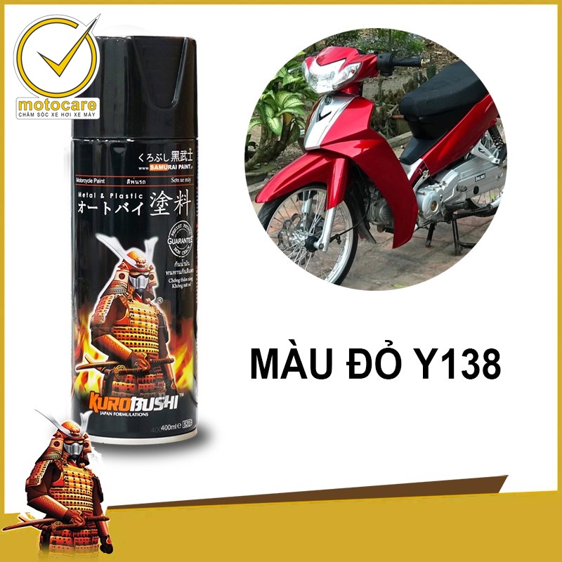 [ COMBO 5 CHAI ] SƠN XỊT SAMURAI MÀU ĐỎ NHÁM CANDY ÁNH KIM UCH210 - 109A - 1701 - Y138 - 128A
