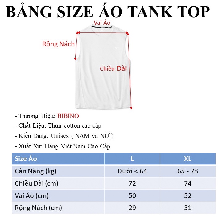 Áo ba lỗ tanktop nam nữ form rộng unisex big size sát nách thoáng mát vải thun mềm mịn thoáng mát cao cấp BIBINO