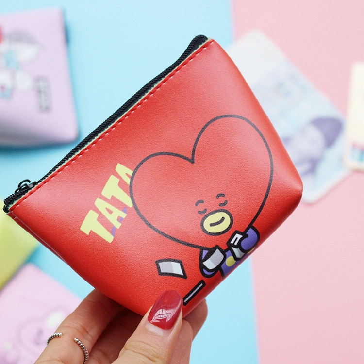 Ví Da Pu Đựng Tiền Xu In Hình Các Nhân Vật Bt21 Của Bts