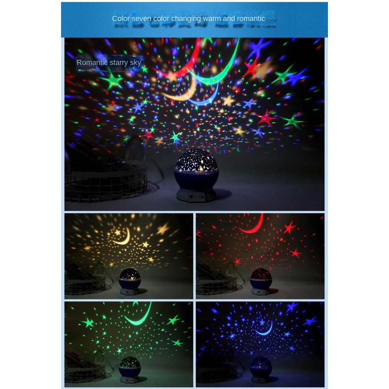 Đèn Ngủ led Xoay Kết Nối Bluetooth Hình Bầu Trời Sao Kèm Điều Khiển Từ Xa