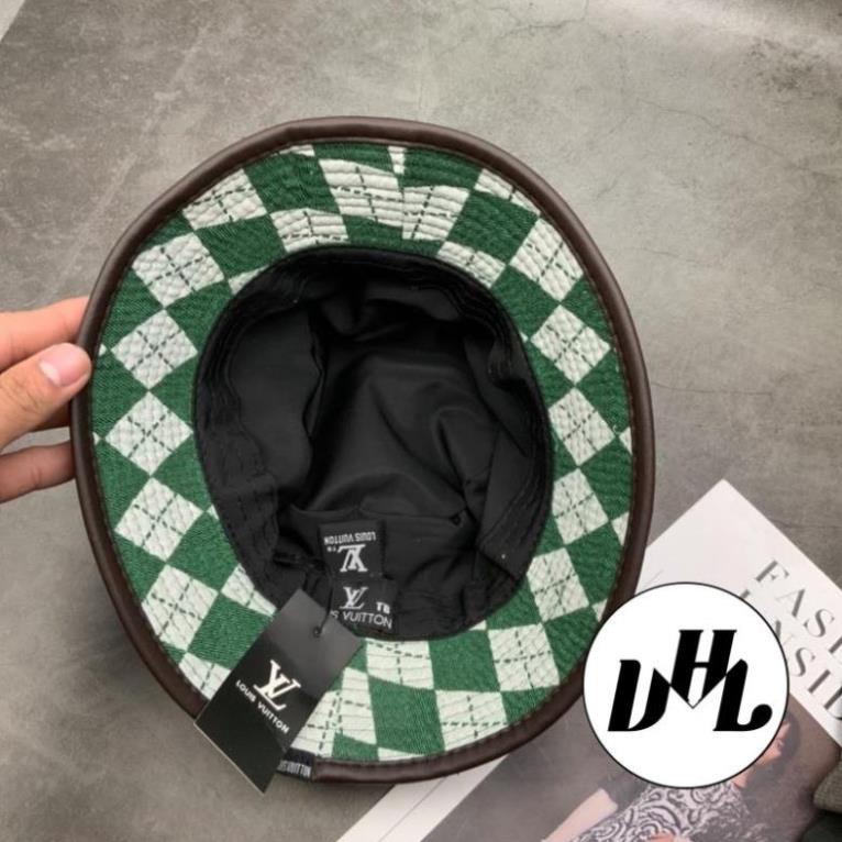 Mũ Bucket L.V Mạc Vuông Hoạ Tiết Hình Thoi Thời Trang Unisex Cao Cấp