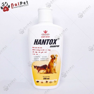 Sữa Tắm Trị Ve Rận Bọ Chét Chó Mèo Hantox Shampoo Hanvet Vàng Xanh Hồng 200ml