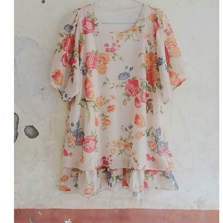 Áo váy mori xếp tầng hoa nhí