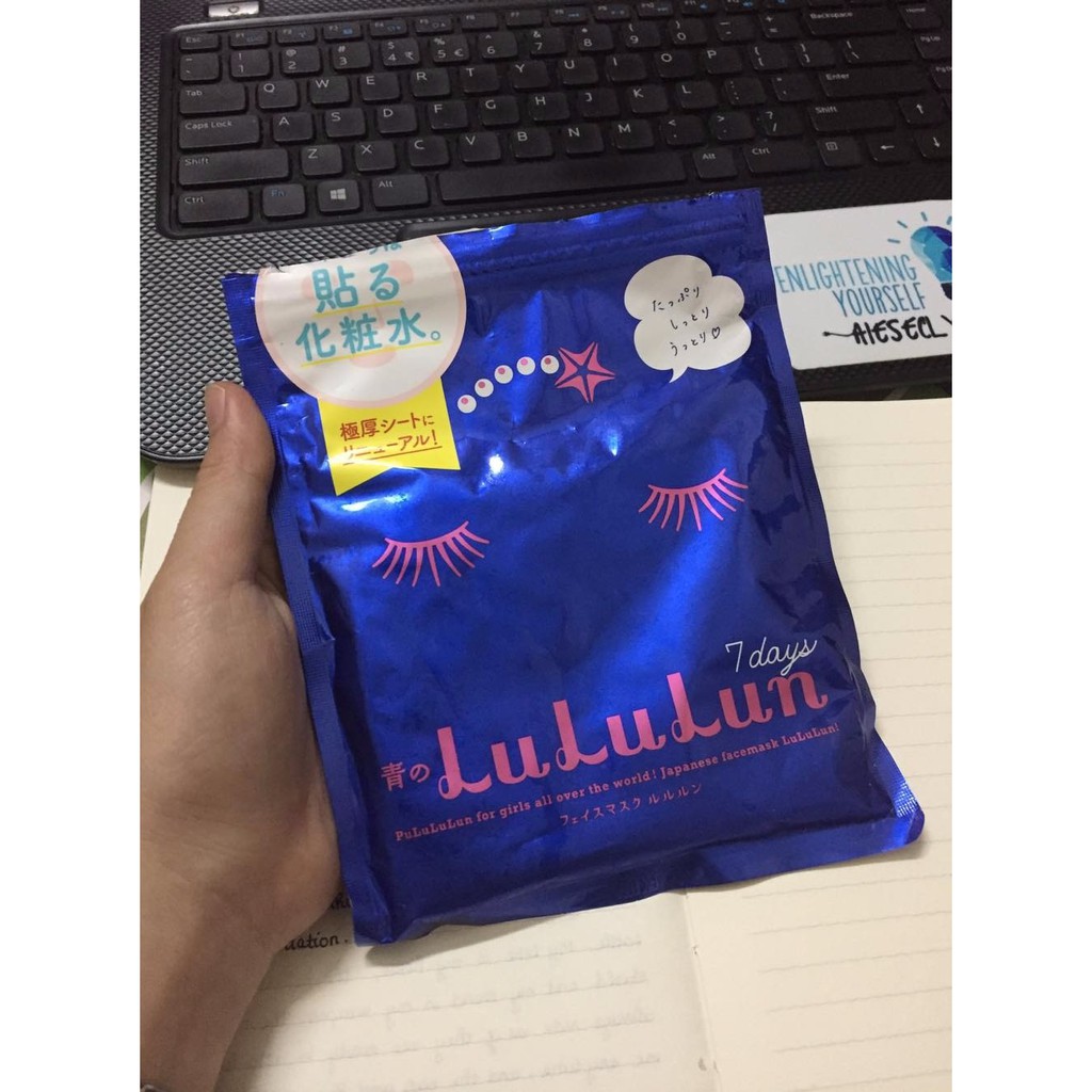 Mặt nạ Lululun Nhật Bản gói 7 miếng màu tím xanh Nhật Bản (cấp ẩm tăng đàn hồi da)
