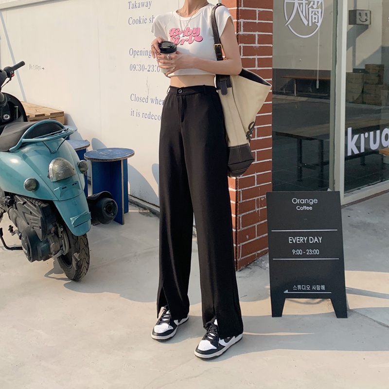 SUXI Quần Dài Ống Rộng Màu Sắc Thời Trang Dành Cho Nữ