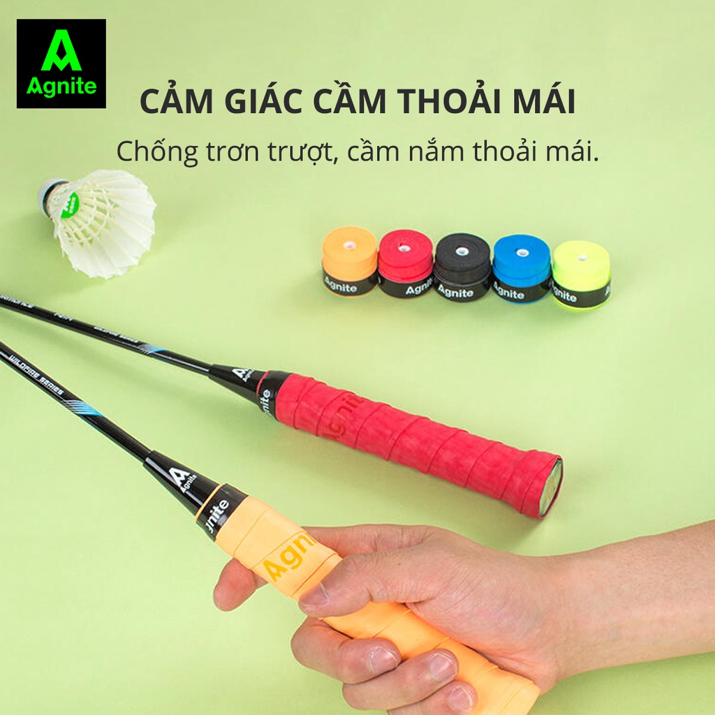 Quấn vợt cầu lông, tennis chính hãng Agnite, chống trơn trượt, thoáng khí chống mồ hôi, ma sát tốt