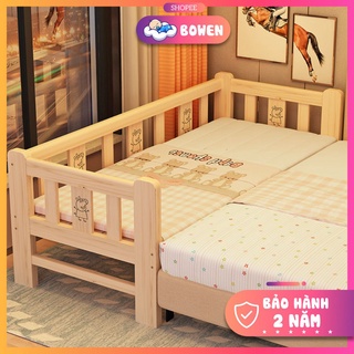 Giường Ghép Bố Mẹ Quây 3 Mặt Cho Bé - Giường Gỗ Thông Cao Cấp An Toàn Cho Bé Kích Thước 200x100x70