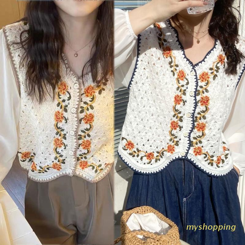 Áo Croptop Chiffon Tay Dài Phồng Thêu Hoa Màu Sắc Tương Phản Thời Trang Cho Nữ