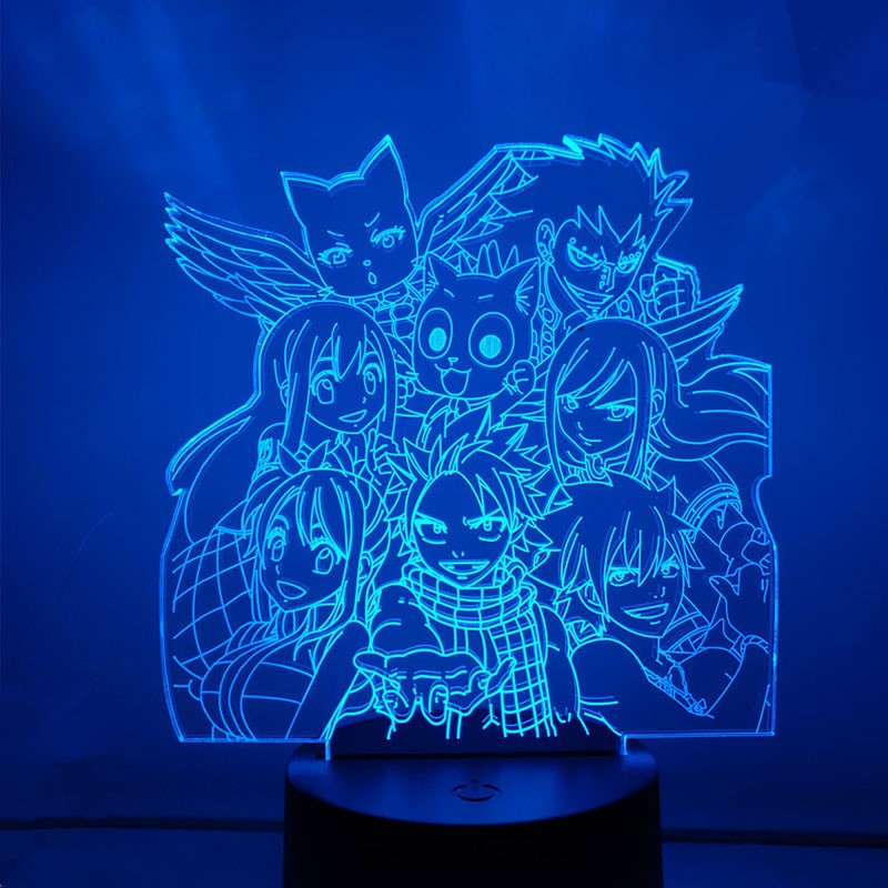 Đèn 3D Anime Led Ánh sáng ban đêm FAIRY TAIL Đèn ngủ trang trí 3D Quà tặng cho trẻ em Kid